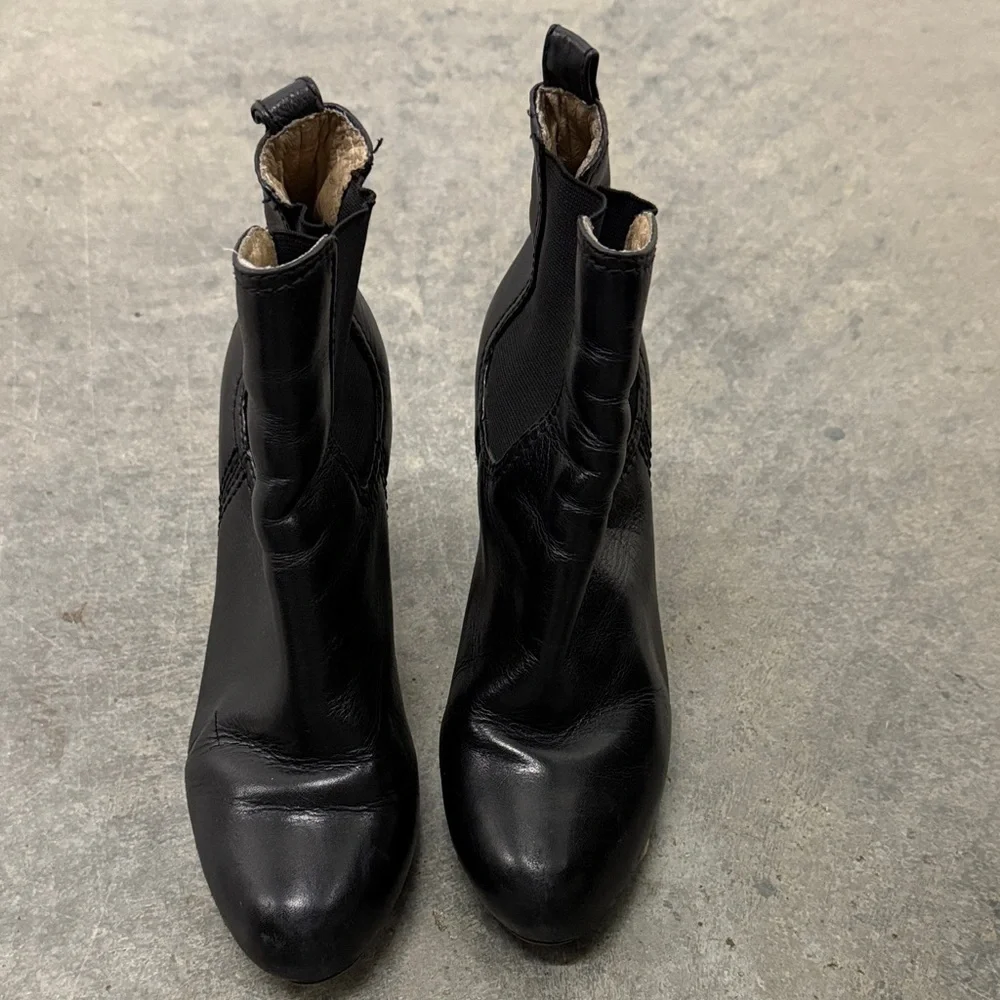 Frye Black Leather Ankle Booties